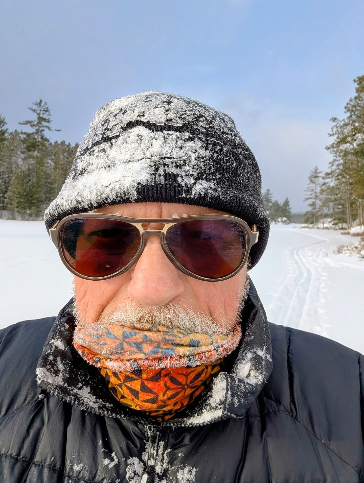 man dressed ready for cold snowy weather