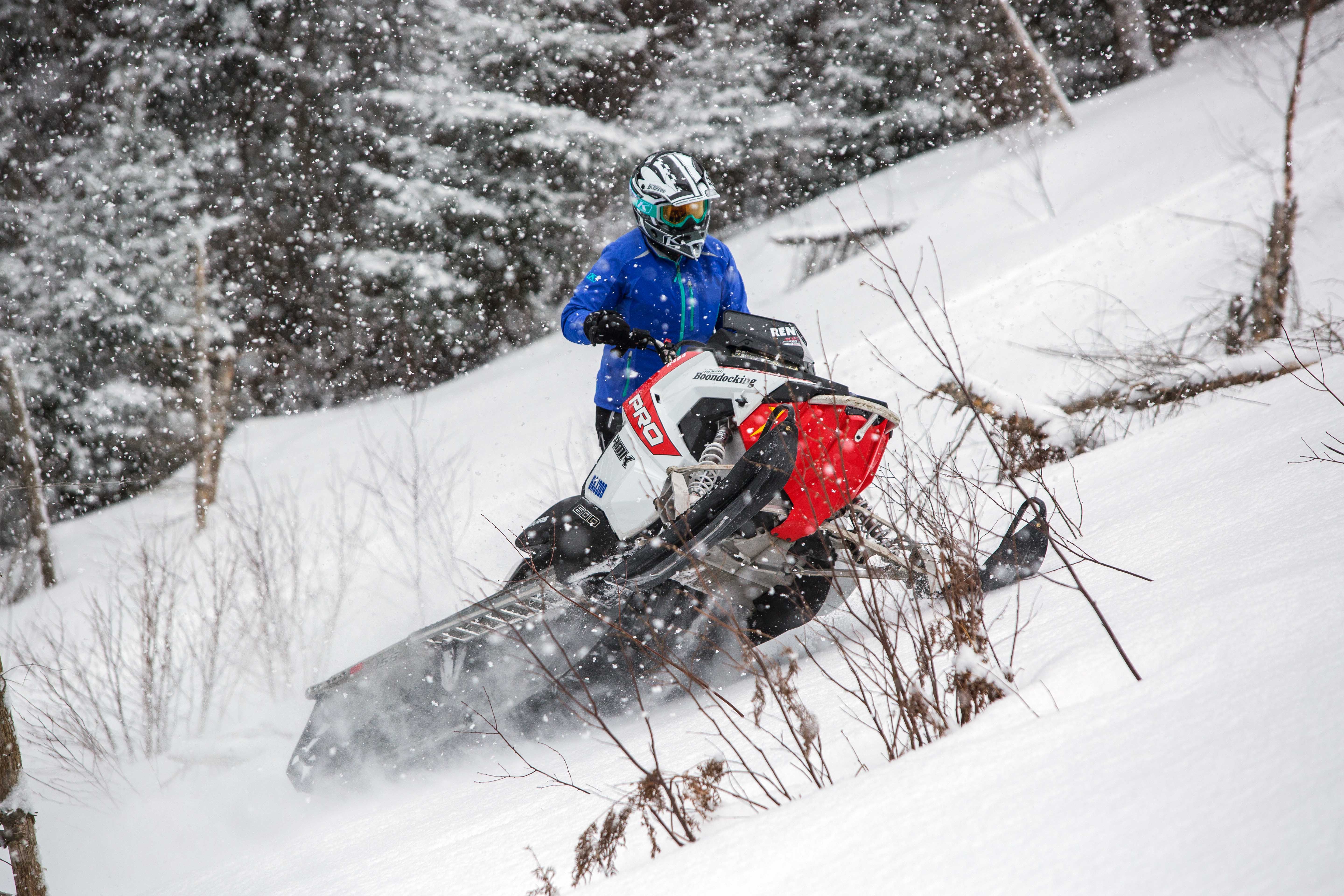 Sidehilling - Polaris snowmobile in Algoma Country Ontario Top Secret Boondocking Location using Ride Command App - Virgil Knapp 229A2257.jpg