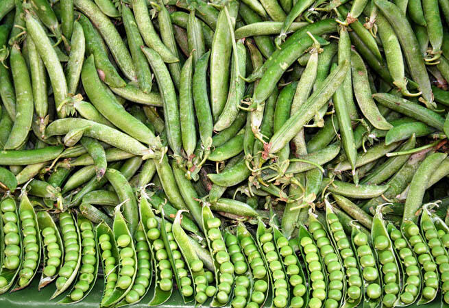 fresh green beans peas