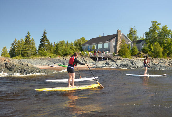rock island lodge stand up paddle lake superior