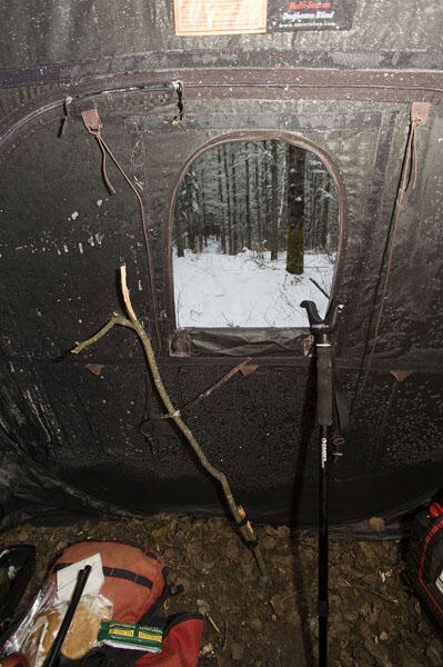A view from the blind while hunting deer in Northwestern Ontario's Dryden Area