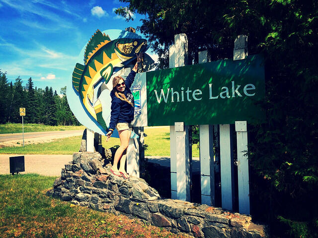 white lake sign