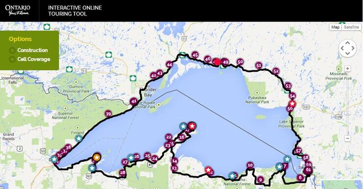 GoTour Trip Planner Lake Superior Map Only