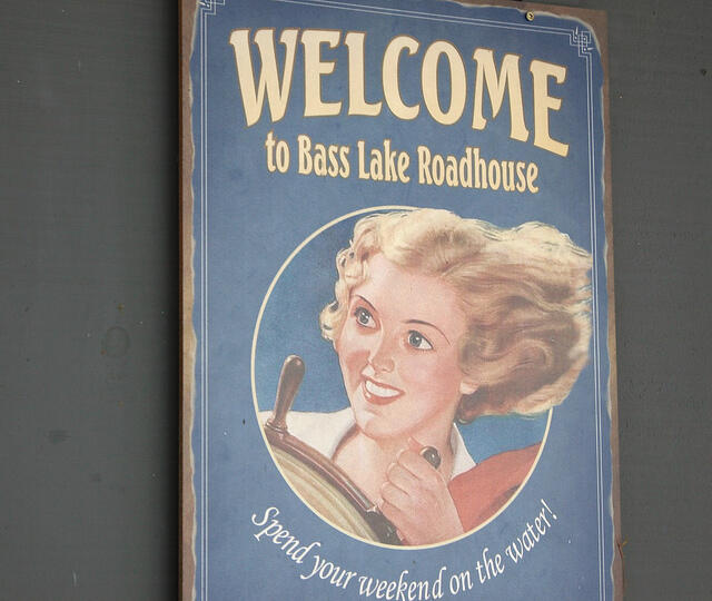 bass lake roadhouse sign
