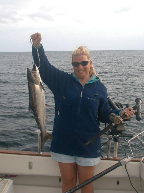 Fisherwoman with salmon