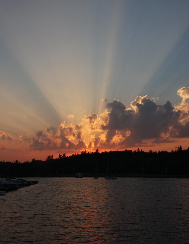 Sunset over Lake of the Woods in Kenora