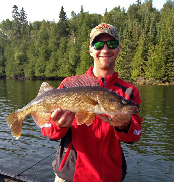 Jeff Gustafson with a nice walleye caught in Northwest Ontario