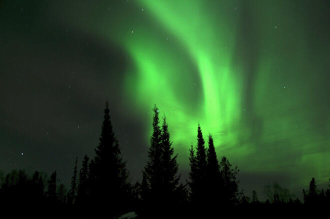 Watch the Northern Lights like these ones seen at Fireside Lodge