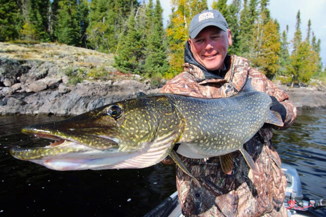 Mike Borgers fishing for pike at Mattice Lake Outfitters