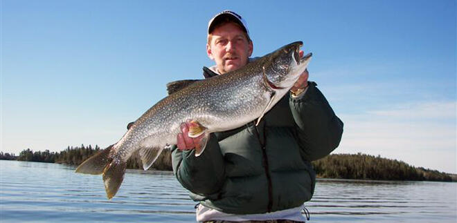 Beautiful trout caught on Eagle Lake at Vermilion Bay Lodge