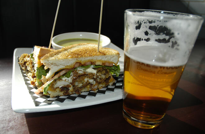 The delicious Shorelunch BLT goes well with a pint of beer