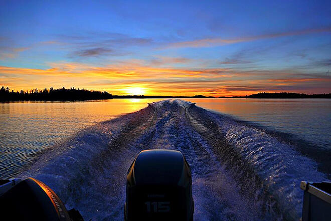Unbelievable sunset over Lake of the Woods near Sioux Narrows, Ontario