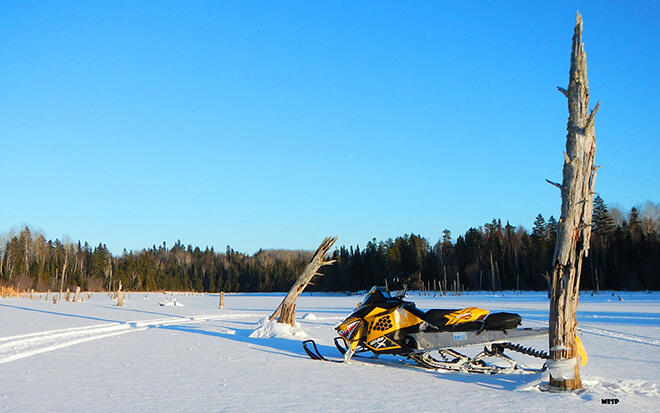 Snowmobiling Lac Seul, Ontario, Canada