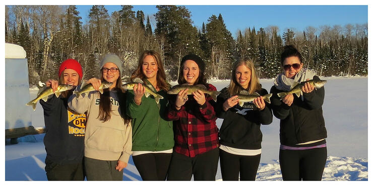 2Girls with Walleye