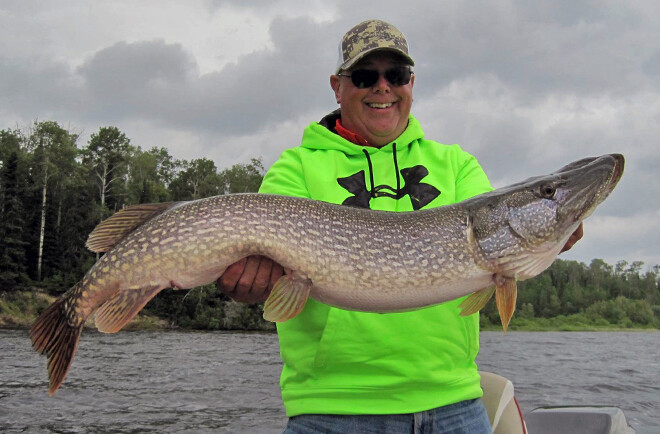 Huge northern pike caught at Old Post Lodge