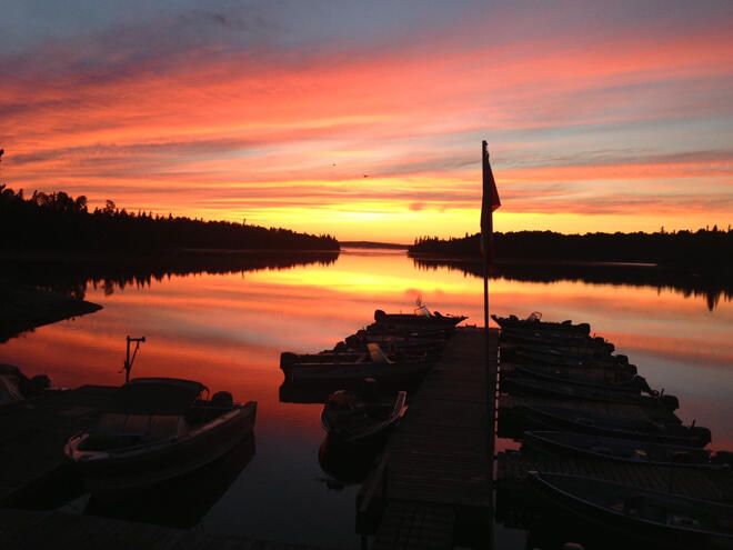 August sunset at Peffley's Canadian Wilderness Camp