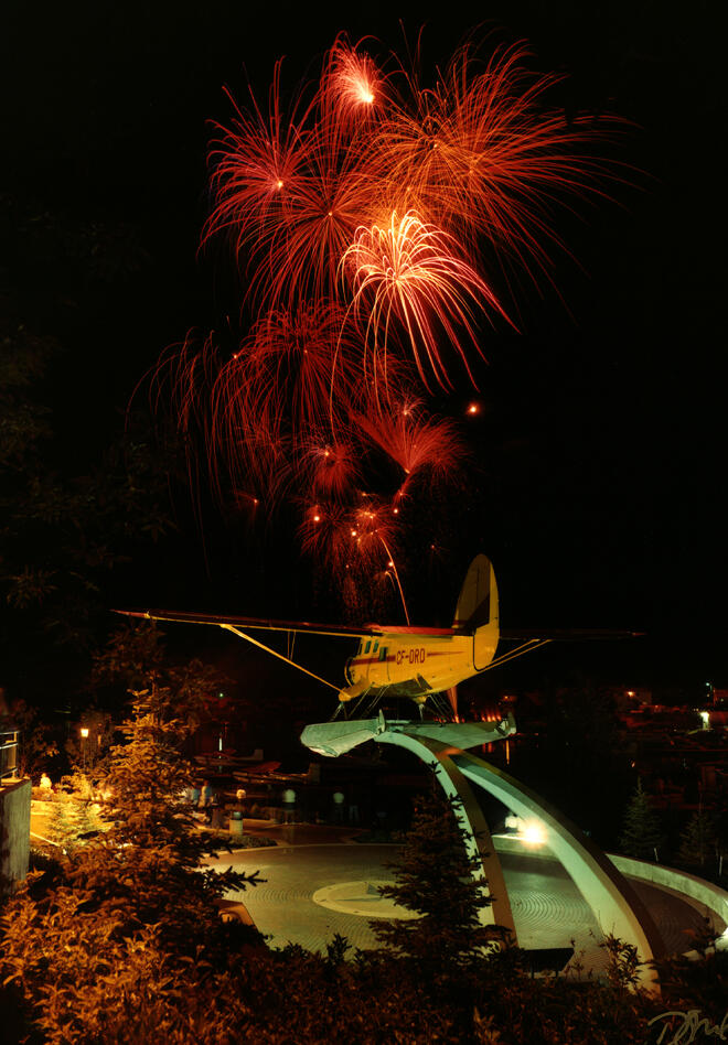 Fireworks over Howey Bay in Red Lake