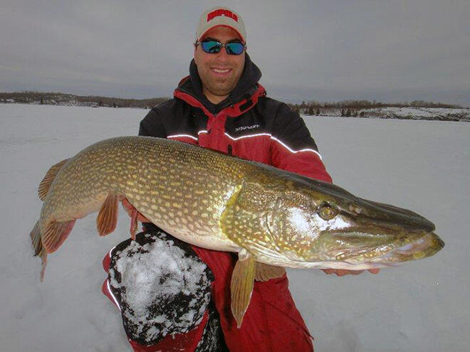 Jay-Samsal was out fishing with Jeff Gustafson where he caught this huge pike.