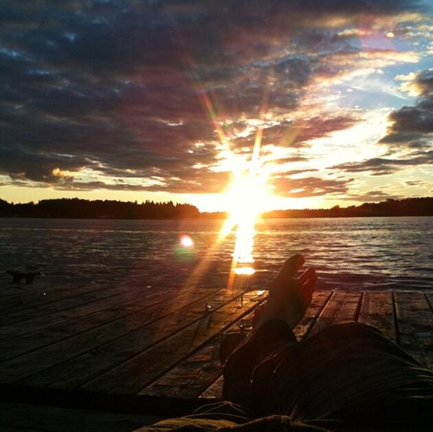 Sunset on the dock at the Best Western Lakeside Inn in Kenora
