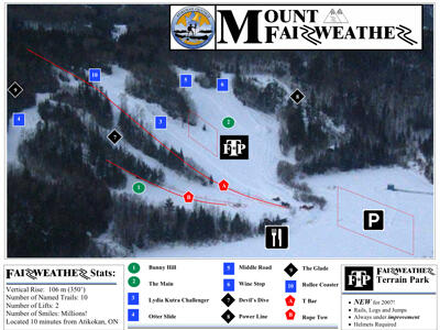 Mount Fairweather Ski Hill Map