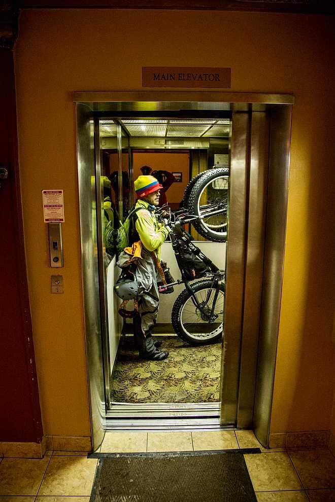 bike in elevator