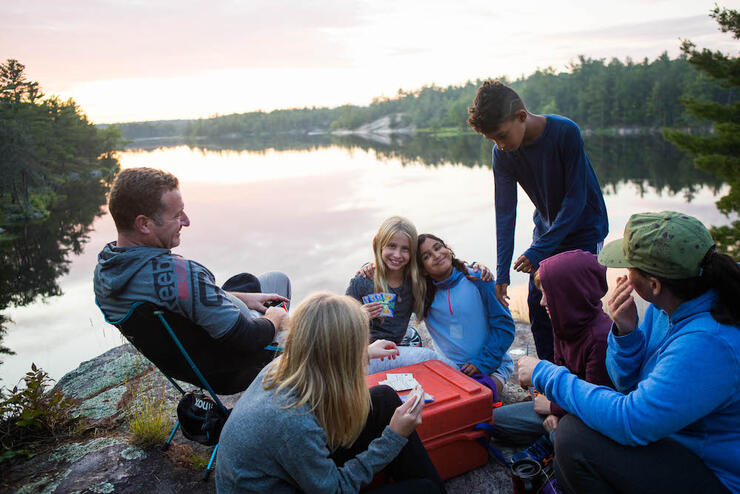 Practice leave-no-trace camping and camp only on designated campsites while canoeing the French River. Photo: Colin Field