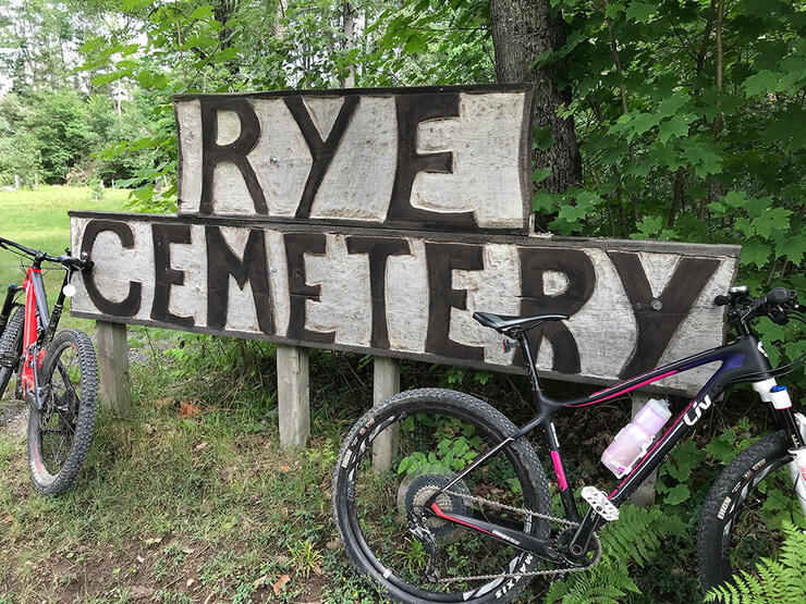 The Rye Cemetery is nestled among pines and is rich in the history of Swiss, English and German settlers who hoped to colonize the Old Nipissing Road. | Source: Connie Hergott