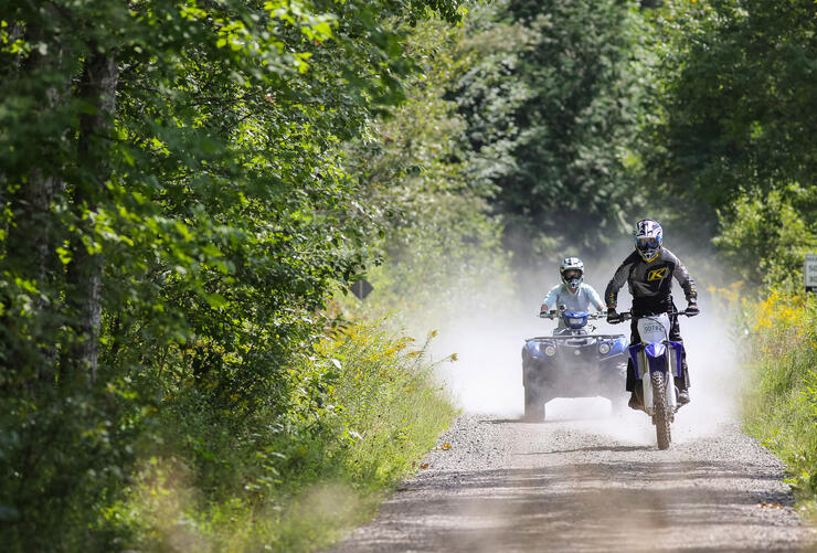Bryan Caraway and Miesha Tate riding the trails in Northern Ontario