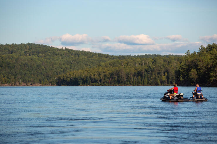 Miesha Tate and Bryan Caraway enjoying Yamaha Waverunners on Turtle Lake, Northern Ontario