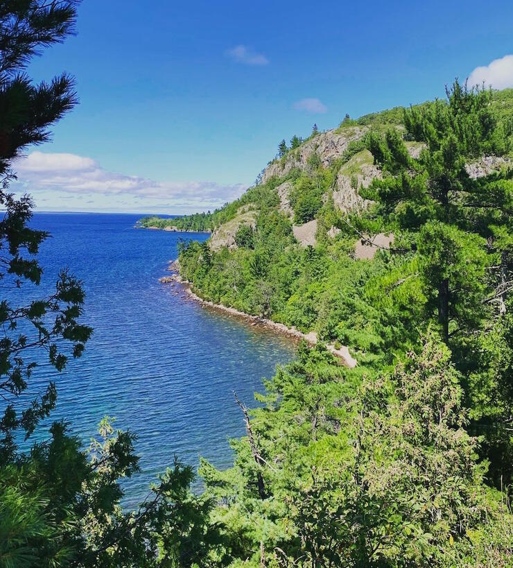 View of rugged coastline of Lake Superior 