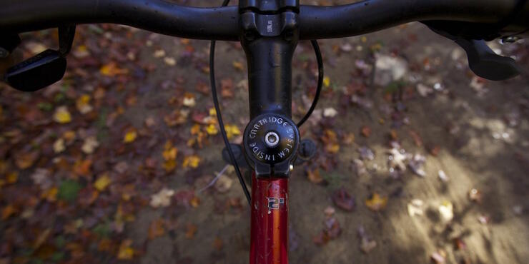 Close up of handbar on a bicycle 