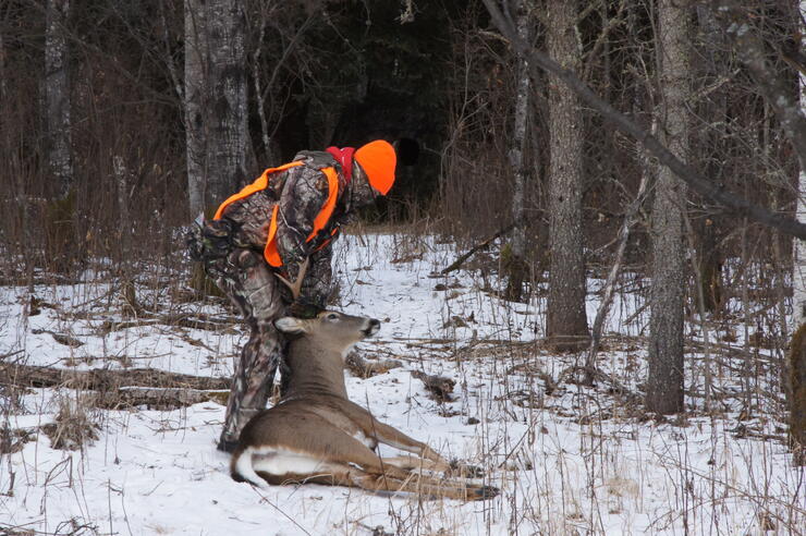 hunter with deer