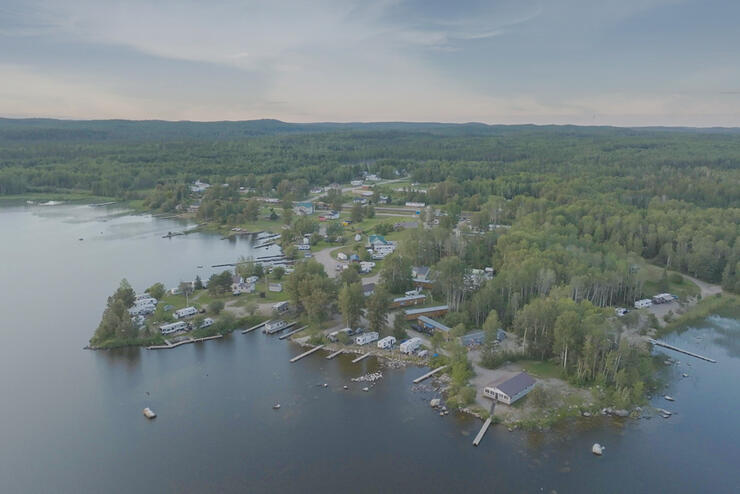 aerial of dog lake cottages