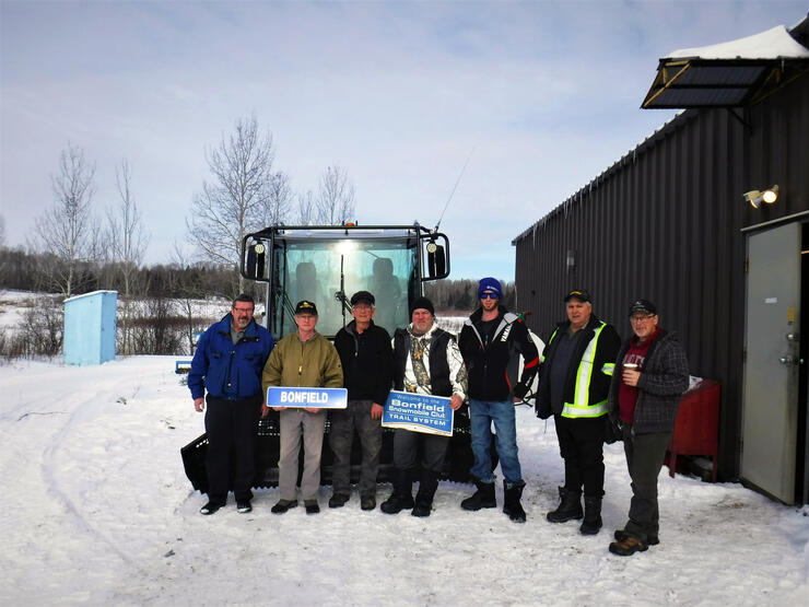 Some of the hardworking volunteers of the Bonfield Snowmobile Club