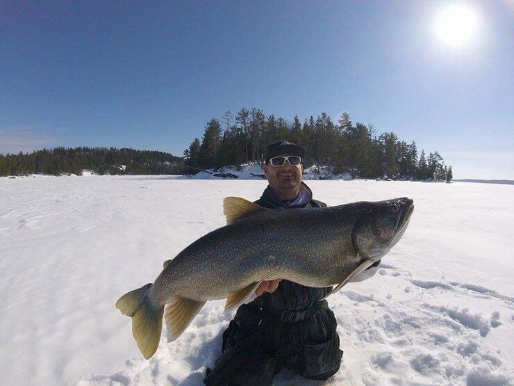 Ontario Anglers Have to Drill Second Hole to Land Giant Laker