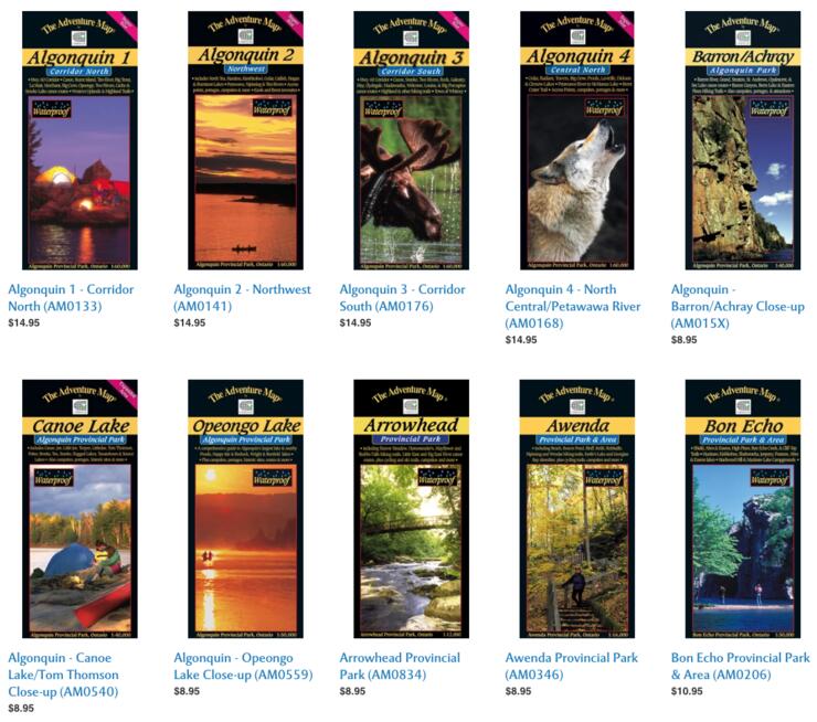 Covers of The Adventure Map for Algonquin Park