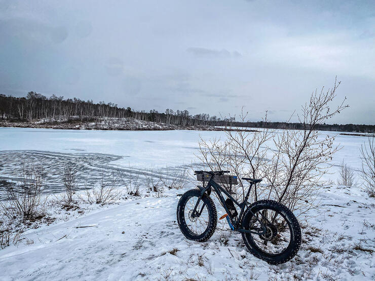 Winter fat bike at Lake Laurentian Conservation Area
