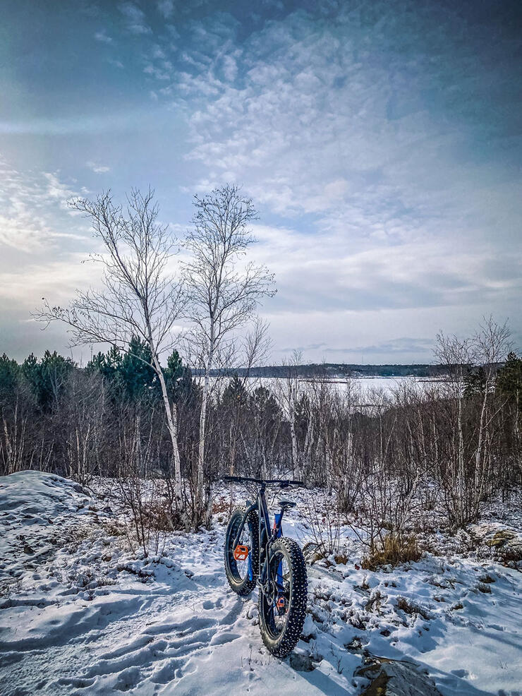 Winter fat bike at Lake Laurentian Conservation Area