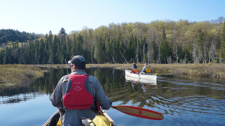 canoes on the river