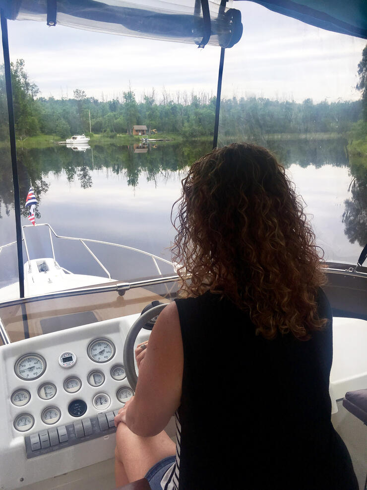 Boating up the Kaministiquia River, Thunder Bay, Ontario