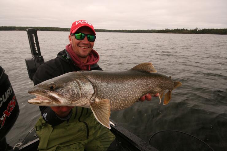 Ice out lake trout fishing in Ontario, Canada