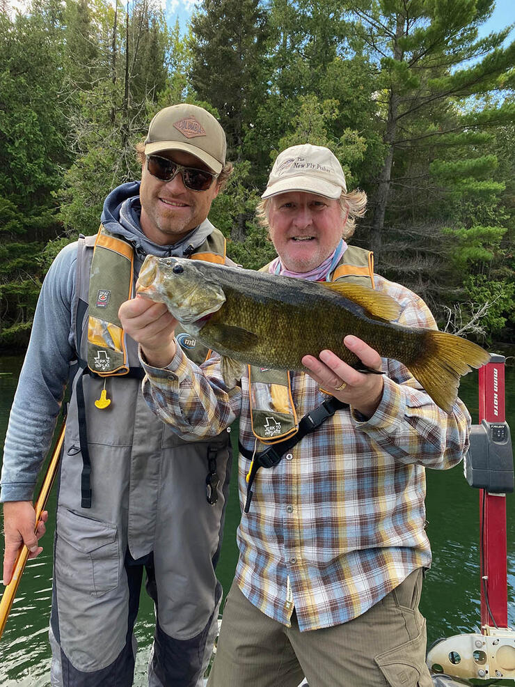 Finn Sanaxay caught his personal-best smallmouth bass and Tommy