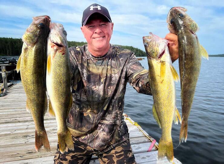 angler fishing walleye