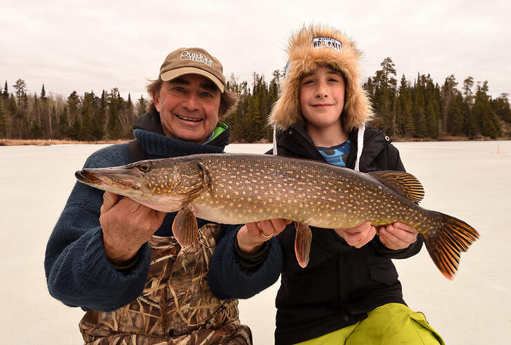 First Ice Fishing season ever; Pike while jigging salted minnows : r/Fishing