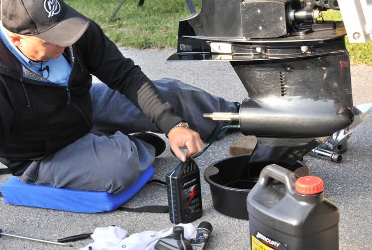 re-filling the boat gearcase