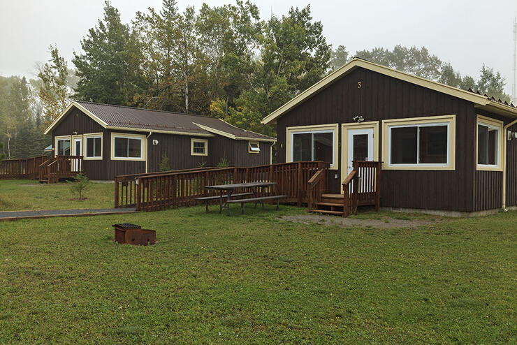 Rustic cabins at Sleeping Giant Provincial Park