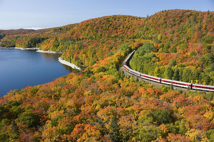 The breathtaking Agawa Canyon during the fall showcasing the breathtaking leaves changing colours