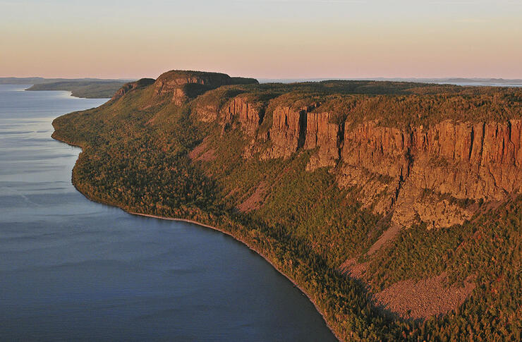 The striking cliffs of the sleeping giant