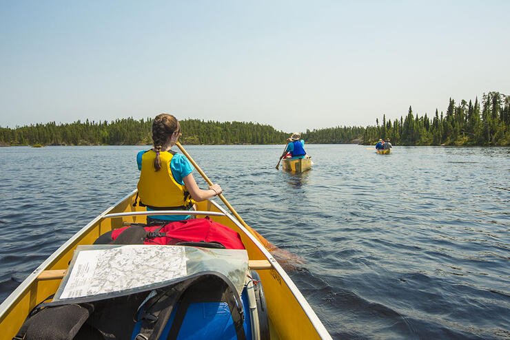 Group of canoe trippers