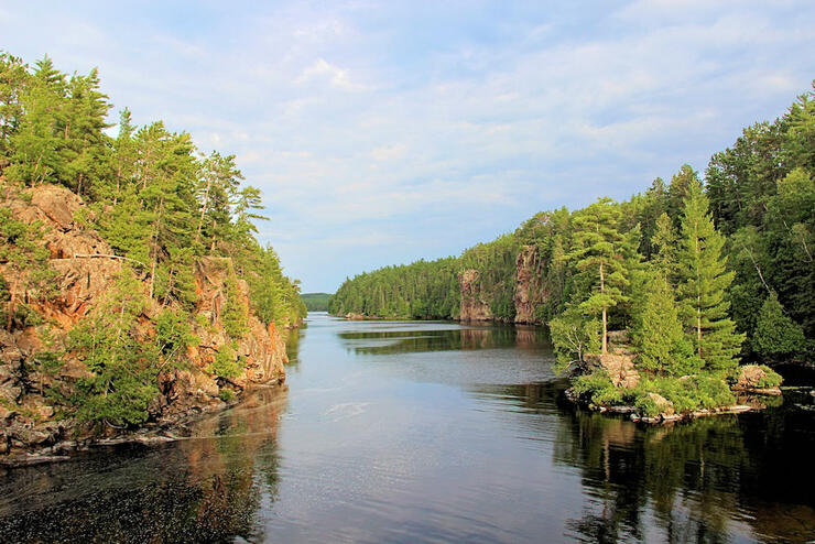 Trees and rocky shores line the Mattawa River